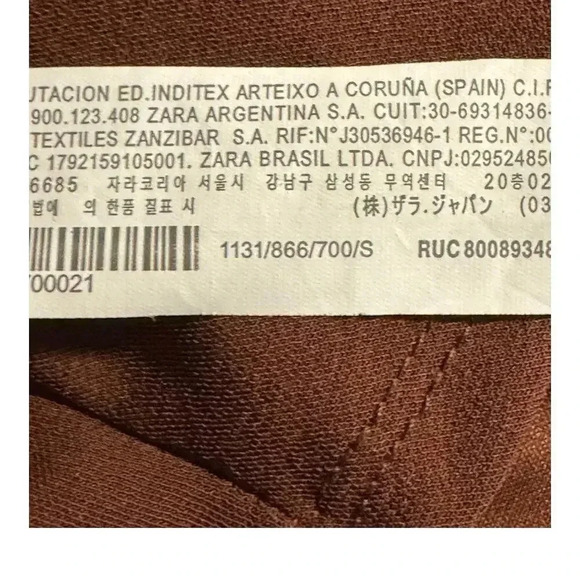 ZARA Women’s Small Brown Cutout Pleated Dress NWOT - Picture 8 of 8